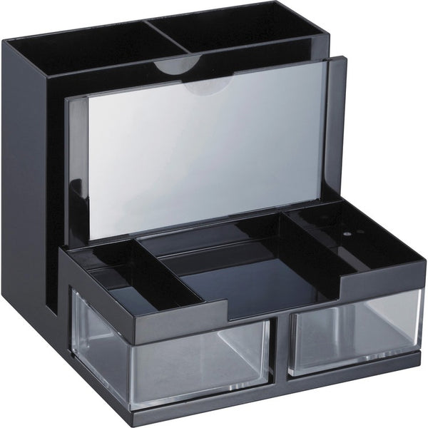 Officemate Desk Organizer, 9 Comp, Black/Clear (OIC23112) Each