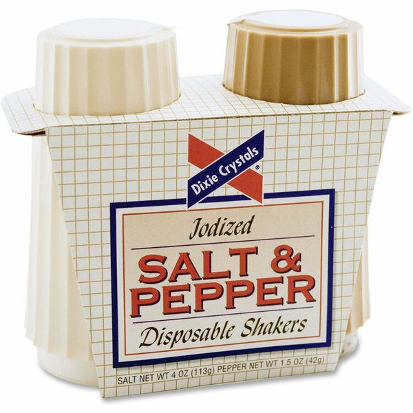 Dixie Crystals Salt/Pepper Shakers, 4 oz Salt, 1.5 oz Pepper, Beige/Off White (MKLSN16010) Each