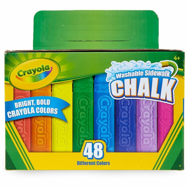 Crayola Washable Sidewalk Chalk, 48 Assorted Bright Colors, 48 Sticks/Set (CYO512048) Pack of 48