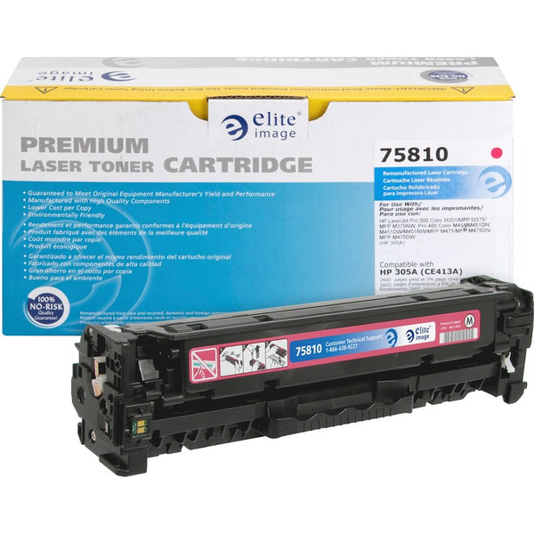 Elite Image Remanufactured Laser Toner Cartridge - Alternative for HP 305A (CE413A) - Magenta (ELI75810) Each
