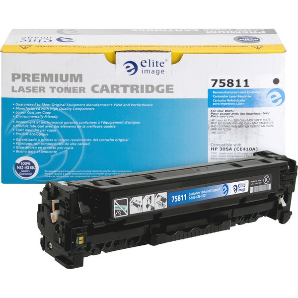 Elite Image Remanufactured Laser Toner Cartridge - Alternative for HP 305A (CE410A) - Black (ELI75811) Each