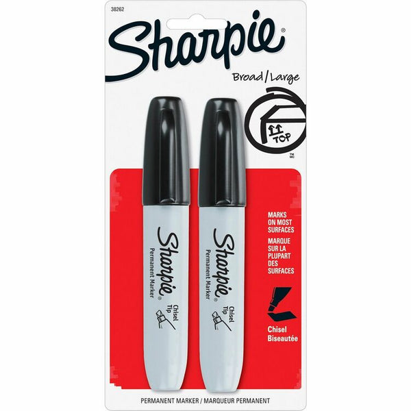 Sharpie Marker, Chisel Tip, 2 Count, Black (SAN38262PP) Pack of 2