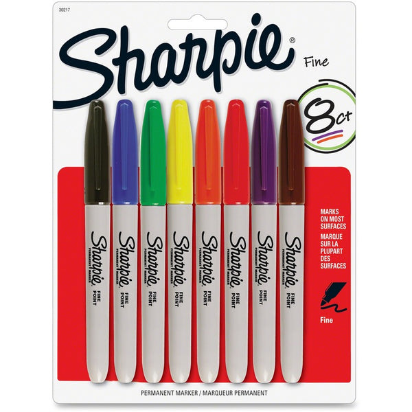Sharpie Permanent Marker Set with Fine Point, Assorted (SAN30217PP) Pack of 8