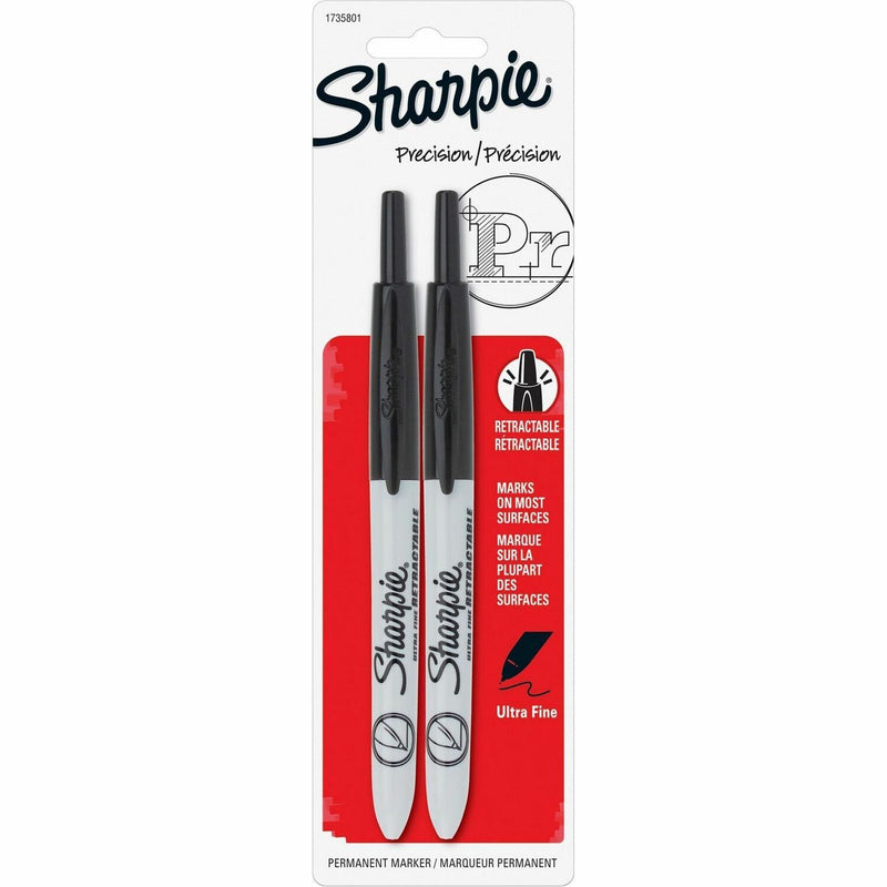 Sharpie Sharpie Markers, Ultra Fine, Black (SAN1735801) Pack of 2