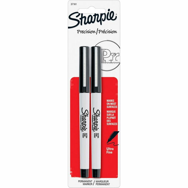 Sharpie Permanent Marker, Ultra Fine Point, 2/CD, Black (SAN37161PP)