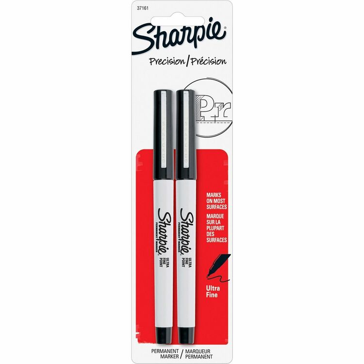 Sharpie Permanent Marker, Ultra Fine Point, 2/CD, Black (SAN37161PP)