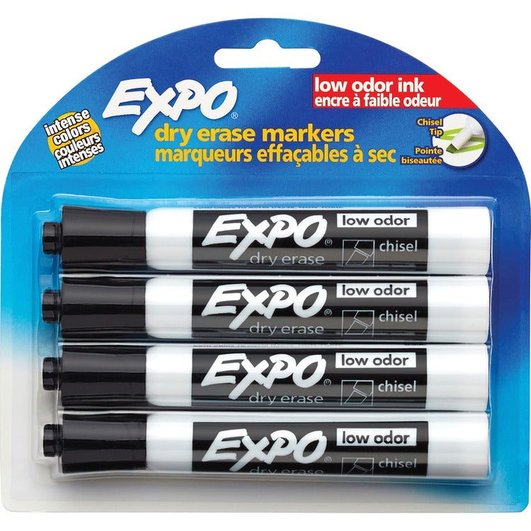 Expo Dry-Erase marker, Chisel Tip, 4/PK, Black (SAN80661) Pack of 4