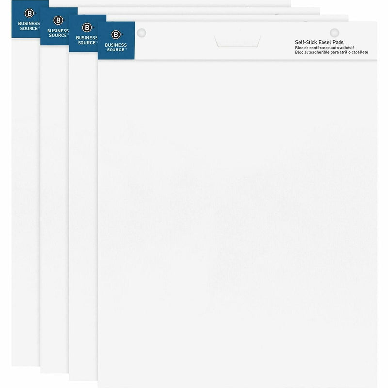 Business Source Self-Stick Easel Pads, 25"x30", 30 Shts/Pad, 4/PK, White (BSN38592) Carton of 4