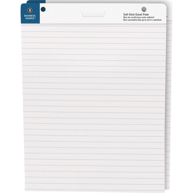 Business Source Self-Stick Easel Pads, Ruled, 30 Shts, 25"x30", 2/PK, WE (BSN38593) Carton of 2