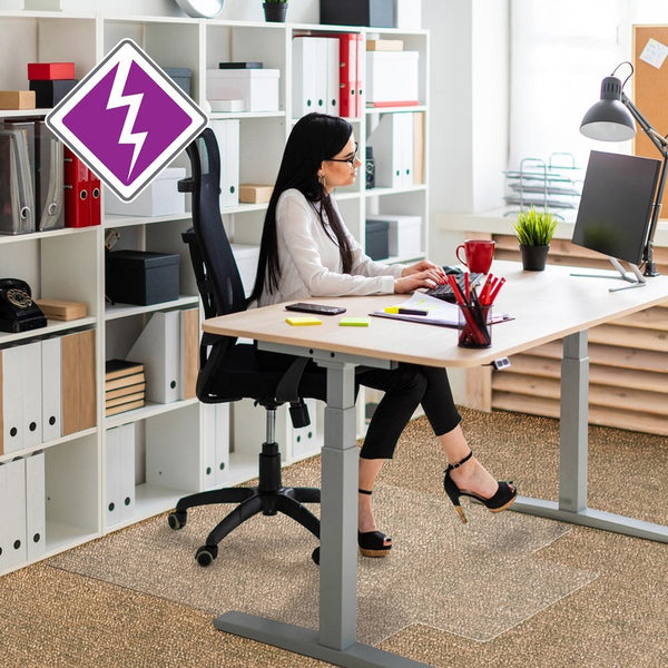Computex&reg; Anti-Static Chairmat, Lip, 36" x 48", GNTN (FLR319226LV) Each