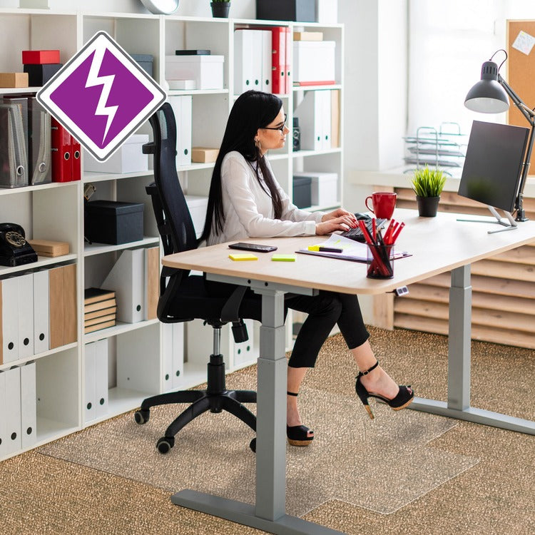 Computex&reg; Anti-Static Chairmat, Lip, 36" x 48", GNTN (FLR319226LV) Each