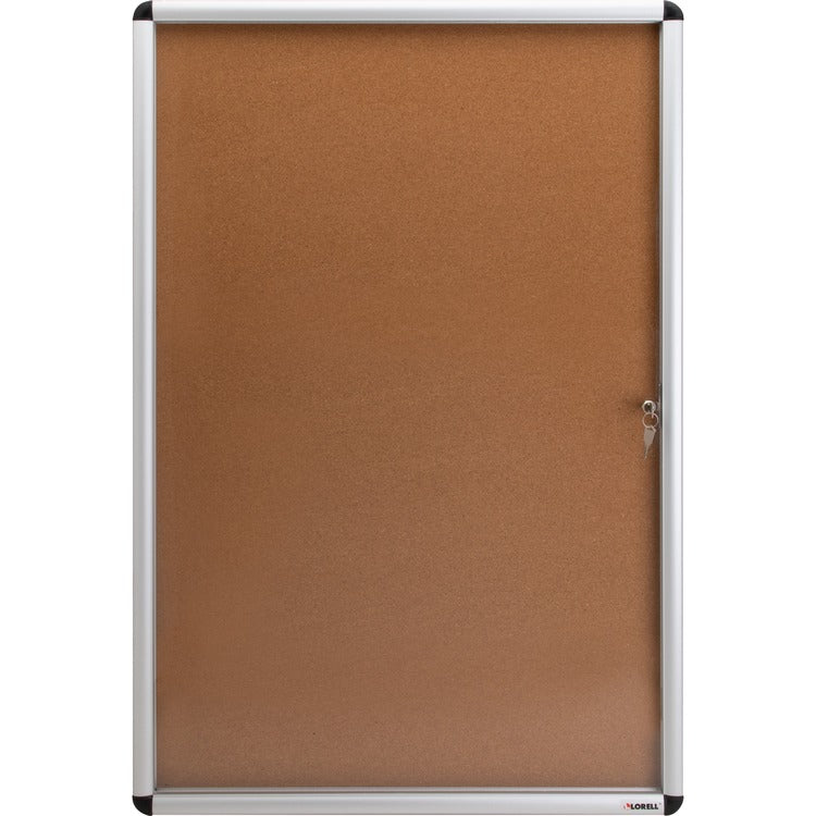 Lorell Enclosed Bulletin Board, Cork,24"x36",Natural/ AM Frame (LLR42706)