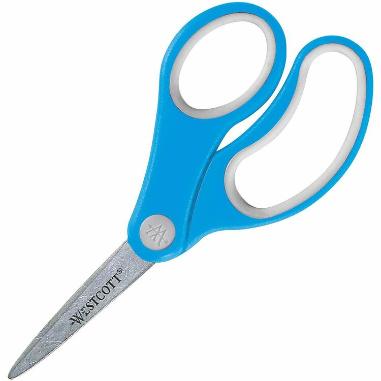 Westcott Kids Scissors, Soft Handle, Pointed, 5", STST Blades/ AST (ACM14727) Each