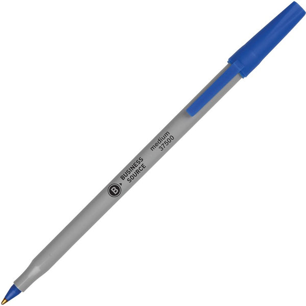 Business Source Ballpoint Stick Pens, Med Pt, 60/BX, Blue (BSN37532) Box of 60