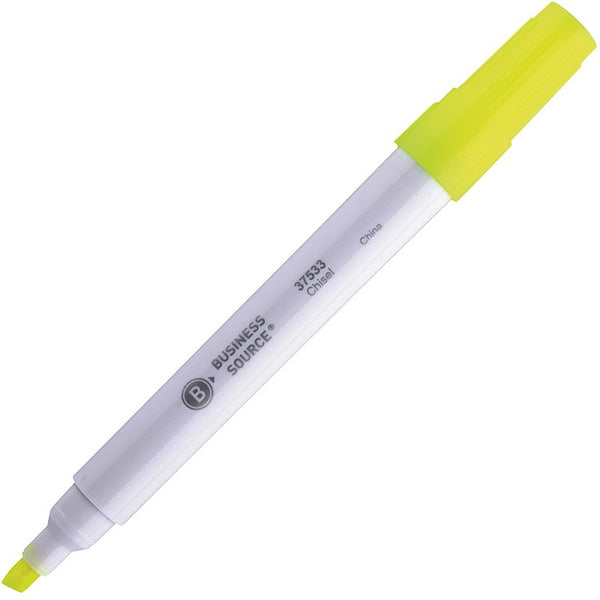 Business Source Highlighter, Chisel Tip, Florescent Yellow (BSN37533) 1 Dozen