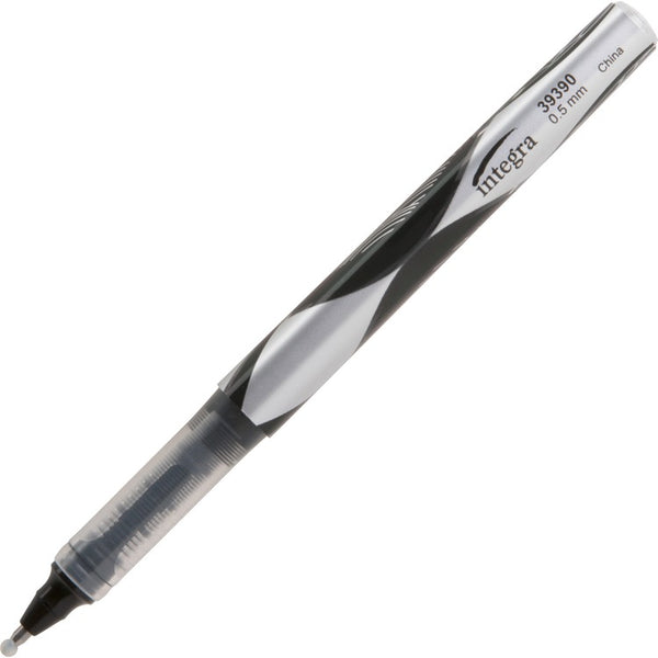 Integra Liquid Rollerball Pens, 0.5 mm, Black Ink/Barrel (ITA39390)