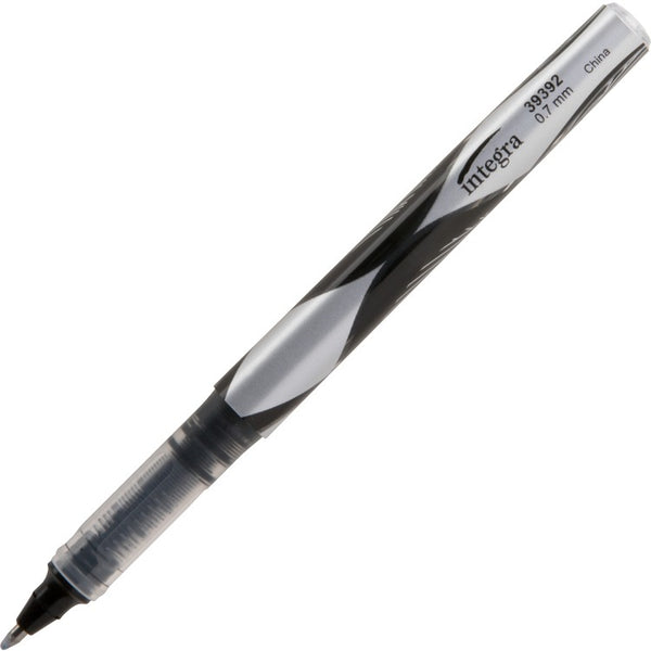 Integra Liquid Rollerball Pens, 0.7 mm, Black Ink/Barrel (ITA39392)