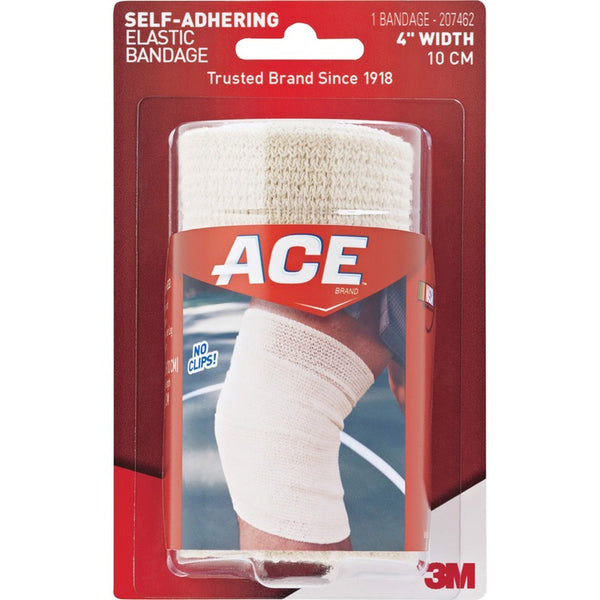 Ace Athletic Support Wrap, 4" W, Self-Adhering, Tan (MMM207462) Each