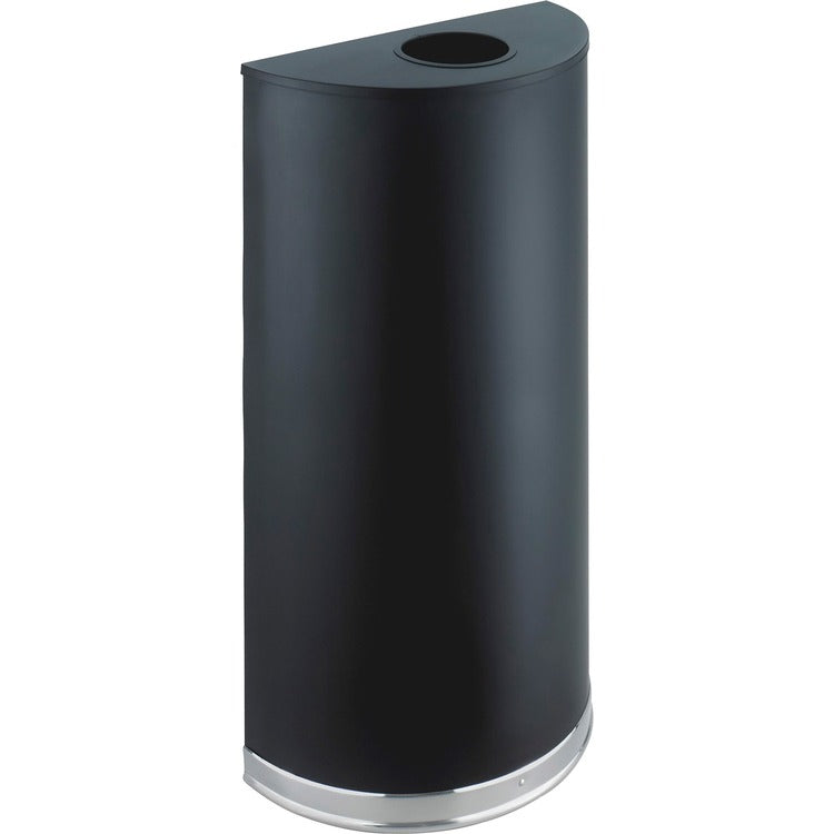 Safco Half-Round Receptacle, Half-Round, Steel, 12.5 gal, Black (SAF9940BL)