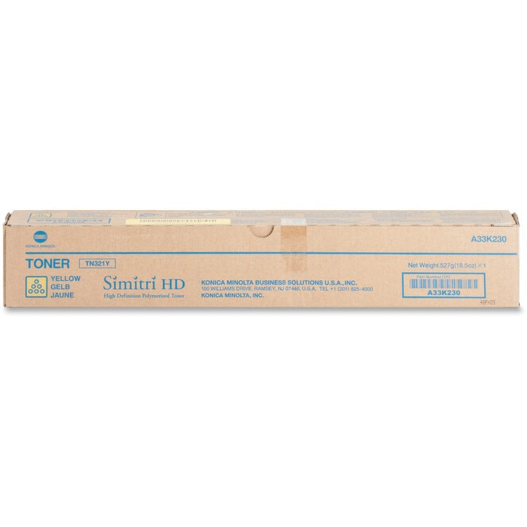 Konica Minolta Toner Cartridge, f/224/284, 25, 000 Page Yield, Yellow (KNMTN321Y) Each