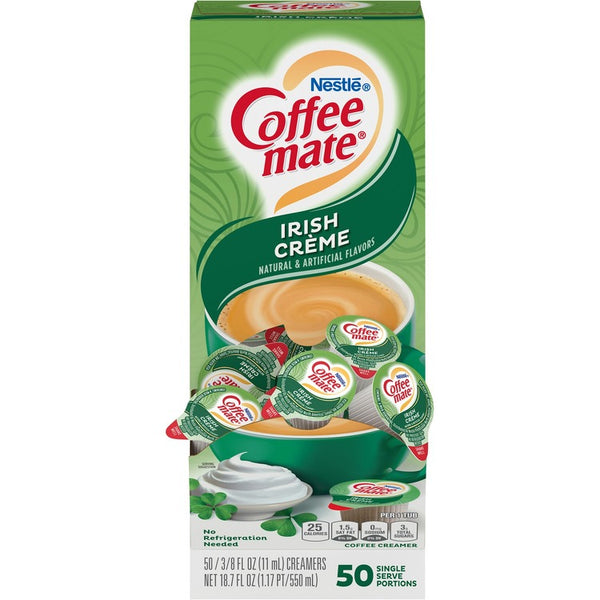 Coffee mate Liquid Coffee Creamer, 50/BX, Irish Creme (NES35112) Box of 50