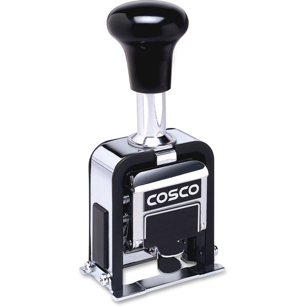 Consolidated Stamp Automatic Numbering Machine, 6 wheels, Self-Inking, Black 3/4 x 1/4 (COS026138) Each