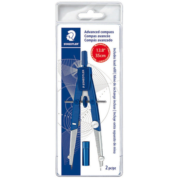 Staedtler Student Compass, Hinged Legs, Blue/Silver (STD550WP01) Each