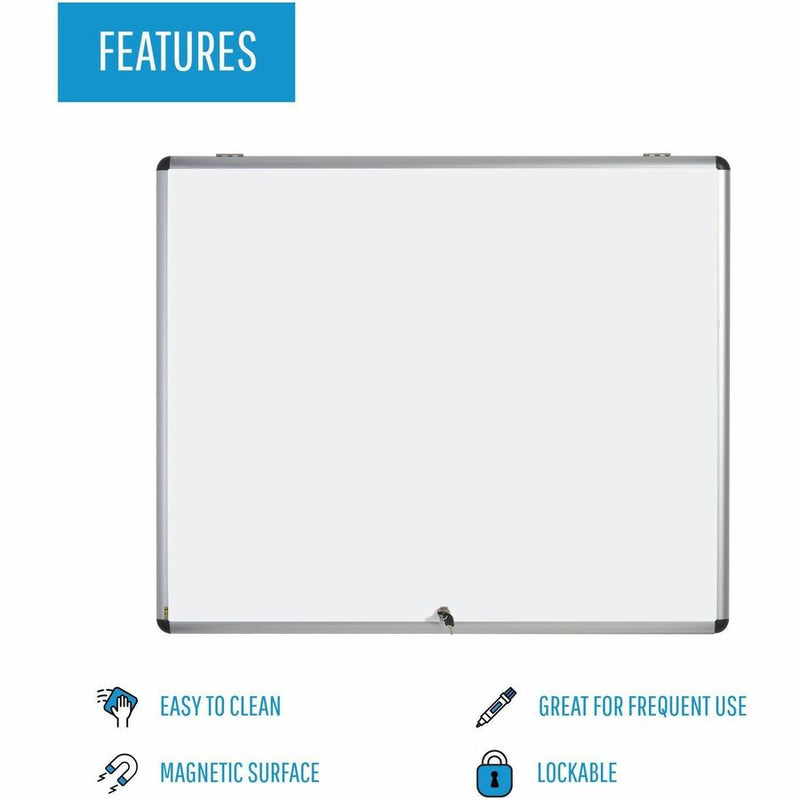 MasterVision Slim-Line Enclosed Dry Erase Board, 47 x 38, Aluminum Case (BVCVT380109150) Each