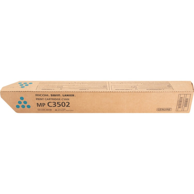 Ricoh Toner Cartridge, f/ MPC3002, 18,000 Page Yield, Cyan (RIC841738) Each