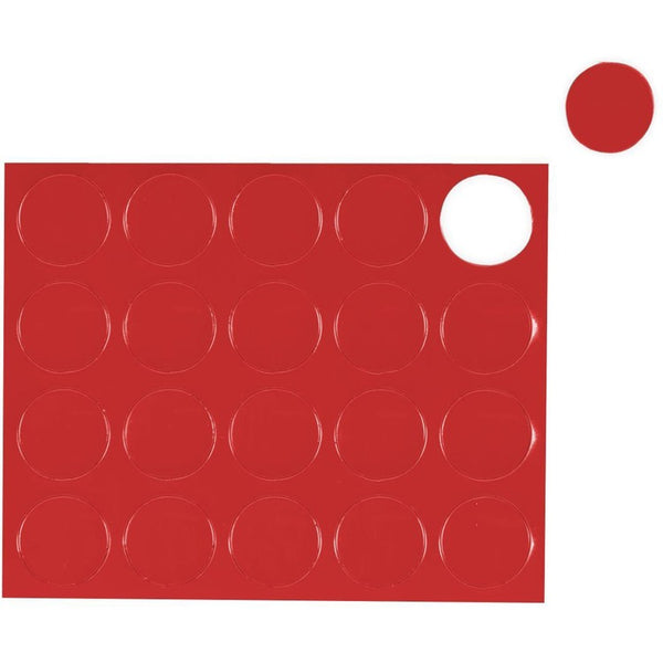 MasterVision Interchangeable Magnetic Board Accessories, Circles, Red, 3/4", 20/Pack (BVCFM1604) Pack of 20