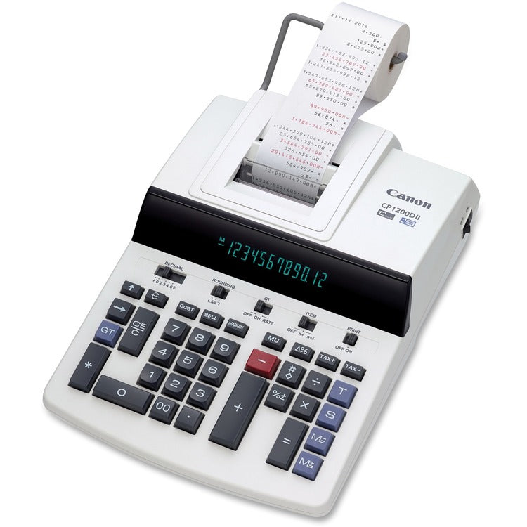 Canon Desktop Calculator, Business, 2 Color Print, 11" x 17" x 5-4/5", WE (CNMCP1200DII) Each