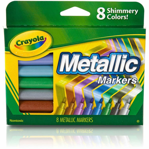 Crayola Metallic Markers, Medium Bullet Tip, Assorted Colors, 8/Set (CYO588628) Set of 8