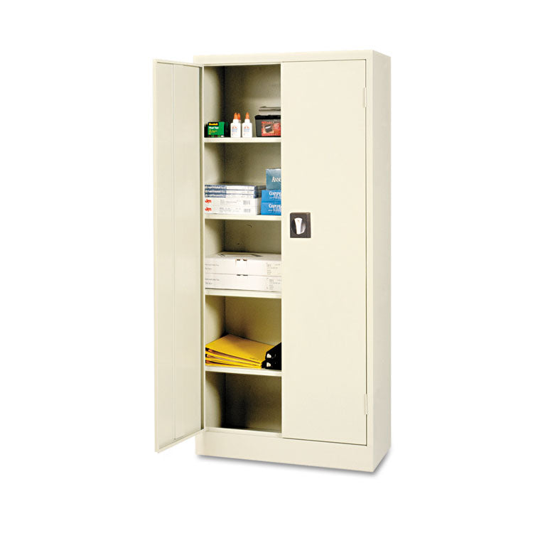 Alera® Space Saver Storage Cabinet, Four Shelves, 30w x 15d x 66h, Putty (ALECM6615PY)