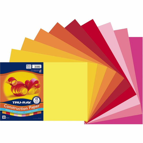 Tru-Ray Tru-Ray Construction Paper, 76lb, 12 x 18, Assorted Cool/Warm Colors, 25/Pack (PAC102948) Pack of 25