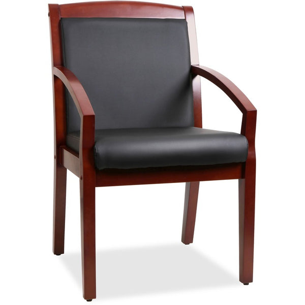 Lorell Wood Guest Chair, 23-1/4" x 24-3/8" x 35.88", Black/Cherry (LLR20014)