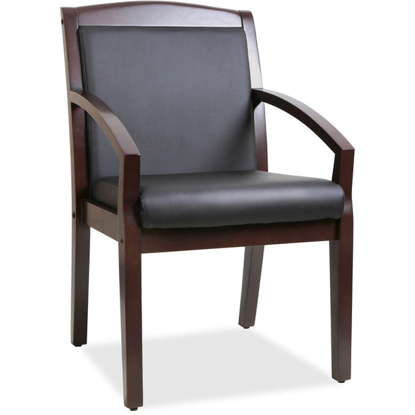 Lorell Wood Guest Chair, 23-1/4" x 24-3/8" x 35.88", Black/Espresso (LLR20015)