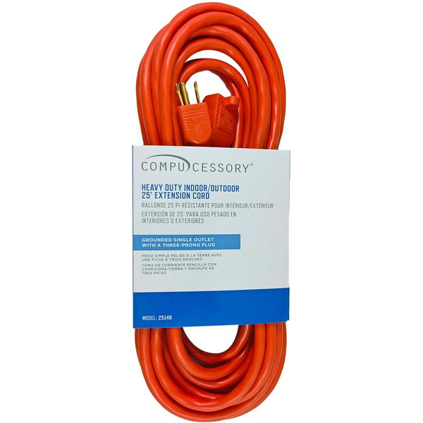 Compucessory Heavy Duty Extension Cord 25', Orange (CCS25148) Each
