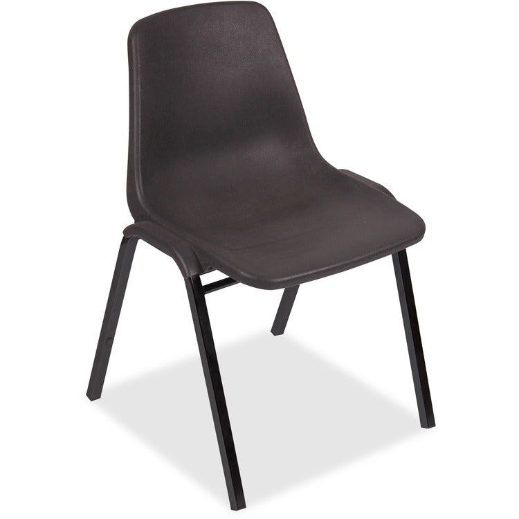 Lorell PP Stack Chairs, 19-1/4" x 19-1/4" x 31", 4/CT, Black (LLR85567)