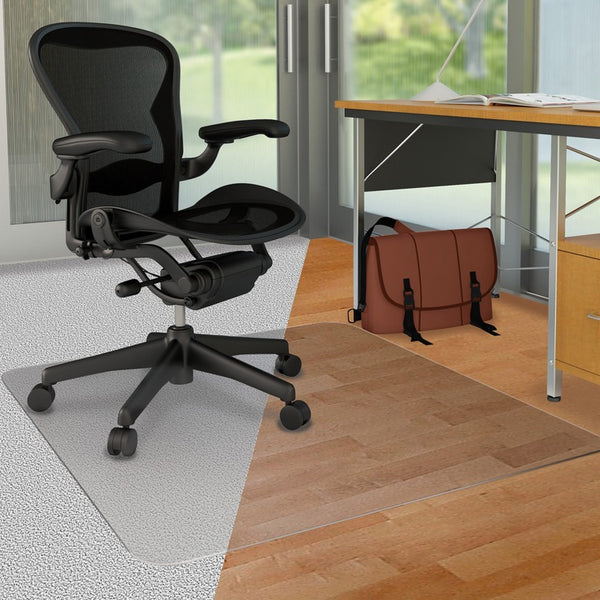 Deflecto DouMat Mat, Carpet/Hard Floor, 45" x 53", Clear (DEFCM23232DUO)