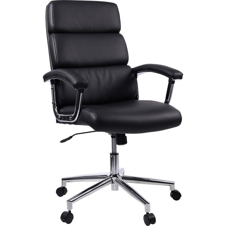 Lorell Hi-Back Chair, Leather/Black (LLR20018)