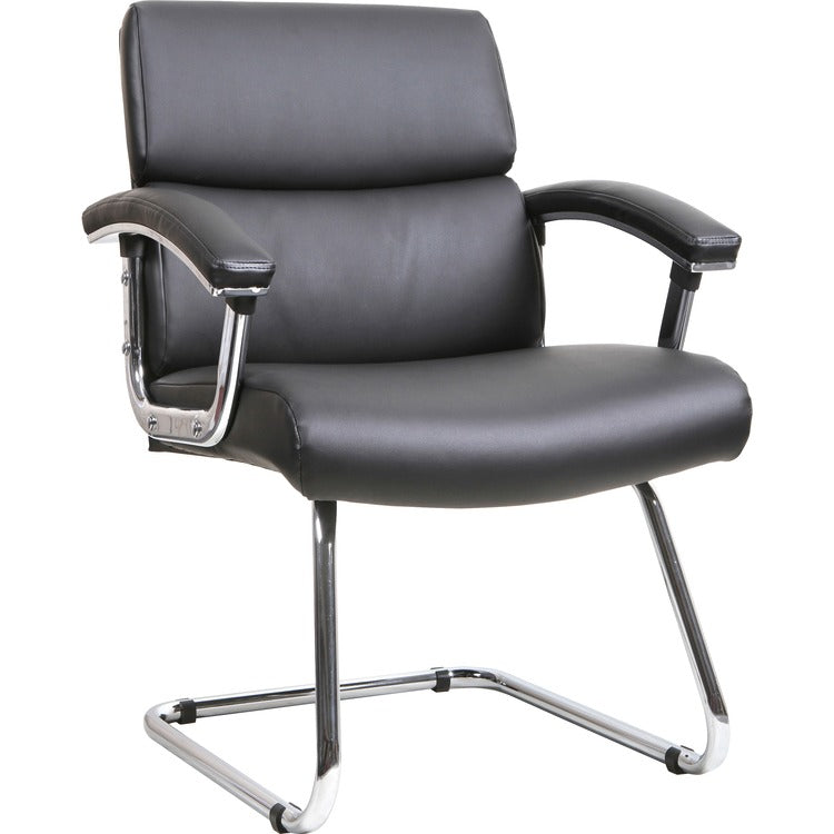 Lorell Guest Chair, 35-3/8" x 26-1/8" x 35", Leather/Black (LLR20019)