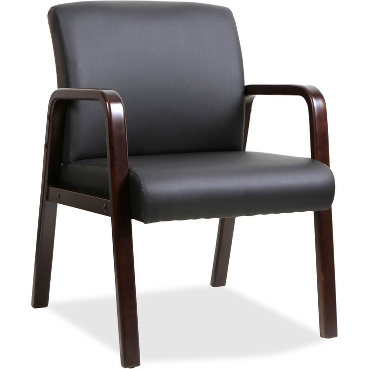 Lorell Guest Chair, 24" x 25-5/8" x 33-1/4", Wood, Black/Espresso (LLR40201)