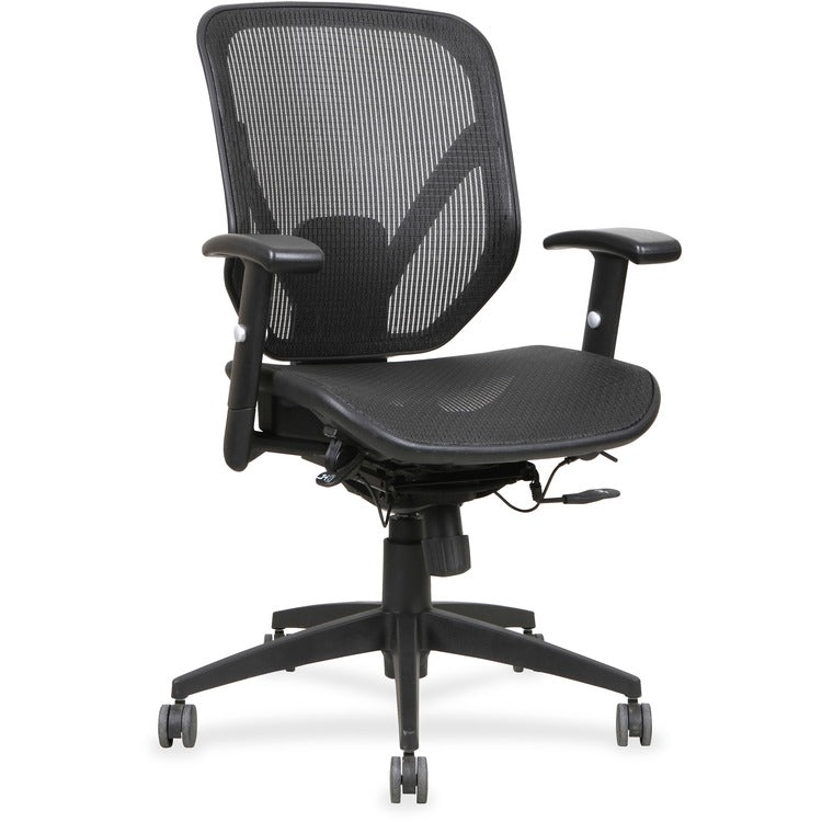 Lorell Mid Back Chair, 27" x 25-5/8" x 42-1/2", Black (LLR40203)