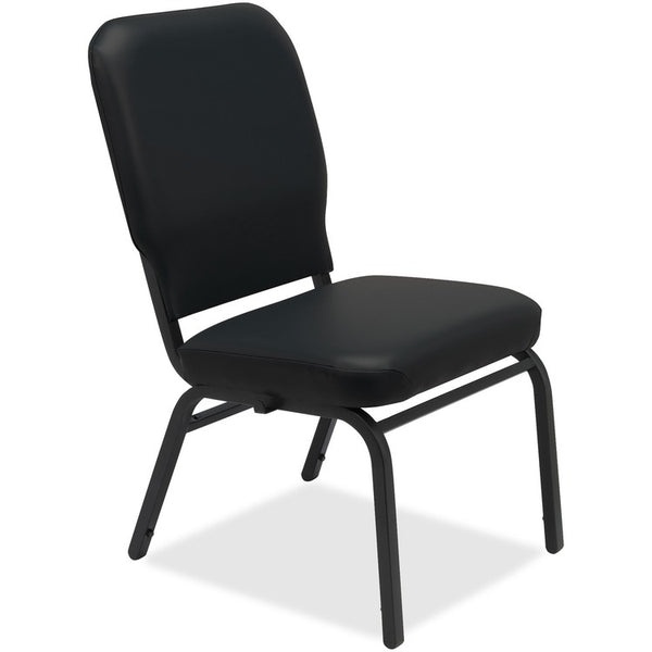 Lorell Oversize Stack Chair, 500lb Cap, 21" x 25" x 35-1/2", Black (LLR59596)