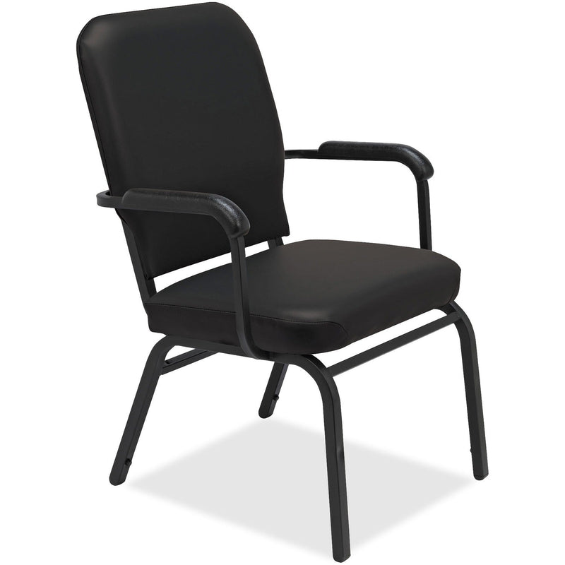 Lorell Stack Chair w/Arm, 500lb Cap, 25-1/2" x 25" x 35-1/2", V/BK (LLR59600) Case of 2