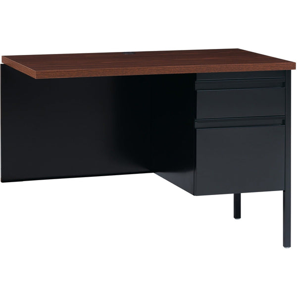 Lorell Single Pedestal Desk, RH, 42" x 24" x 29-1/2", Black Walnut (LLR60921)