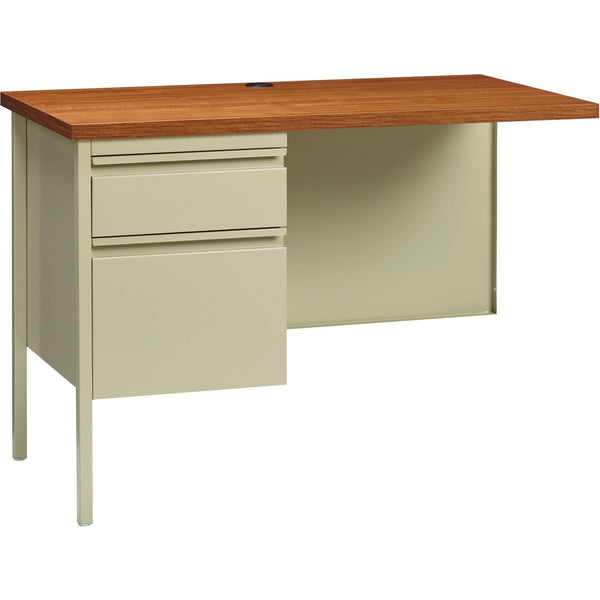 Lorell Single Pedestal Rtn Desk, LH, 42" x 24" x 29-1/2", Putty Oak (LLR60923)