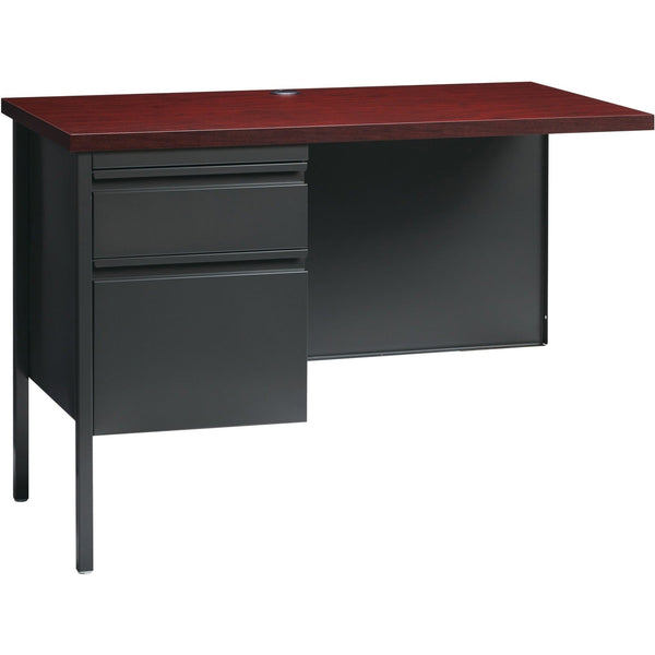 Lorell Single Pedestal Rtn Desk, LH, 42" x 24" x 29-1/2", Mahogany (LLR60925)