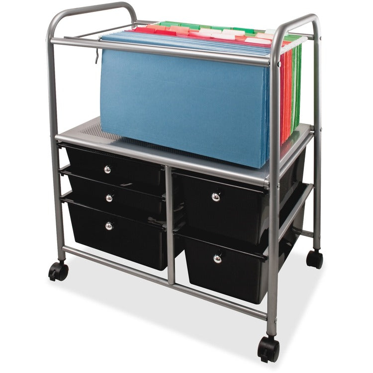 Advantus Letter/Legal File Cart w/Five Storage Drawers, 21.63w x 15.25d x 28.63h, Black (AVT34100) Each