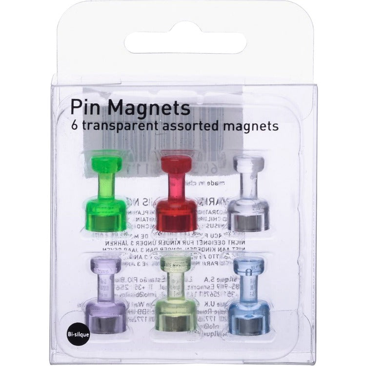 MasterVision Interchangeable Magnetic Board Accessories, Magnetic Push Pins, Assorted, 6/Pack (BVCIM356601) Pack of 6